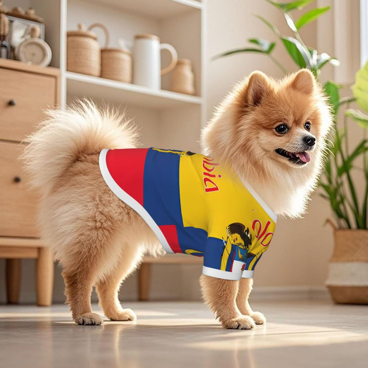KINGUYSE Colombia Coat of Arms Flag Colombian Flags Dog Shirt Pet Cotton T-Shirt Short Sleeve Outfit Soft Breathable Pet Clothes Stretchy Doggy Tank Top Apparel Dogs Cats Outdoor Sweatshirt Small