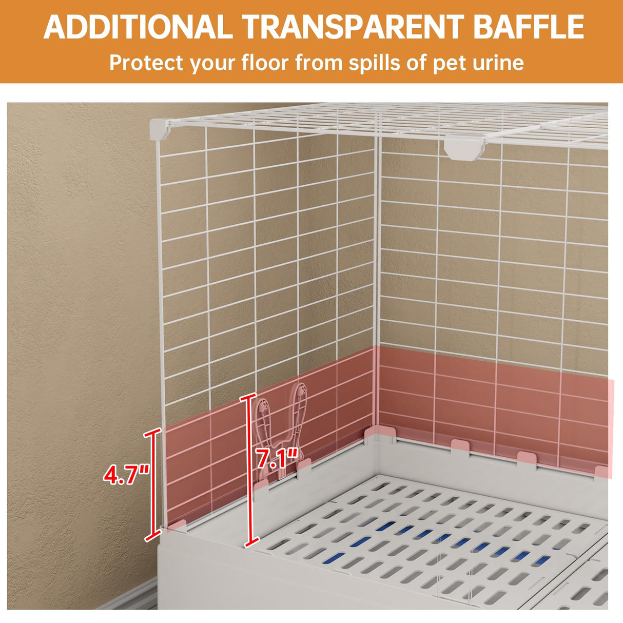 Oneluck Rabbit Cage Indoor,Loft Bunny Hutch with Urine-Proof Wall,Leak-Proof Trays, Wheels 28.7" L x 18.1" W x 25.6" H for Rabbits Chinchillas, Guinea Pig and Small Animal