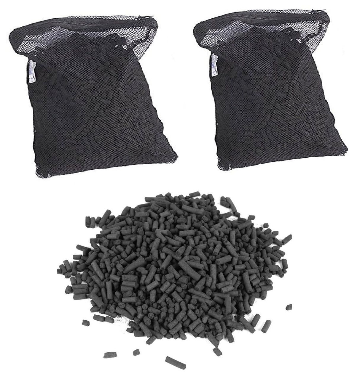 Wave Point 10 lbs (5 lbs x 2) Premium Virgin Activated Carbon Charcoal Pellets in Media Bags for Aquarium Fish Tank Koi Pond Reef Filter Media, Air Filter & AC, Total 10 lbs (2 Bags), 1.9 Gallon