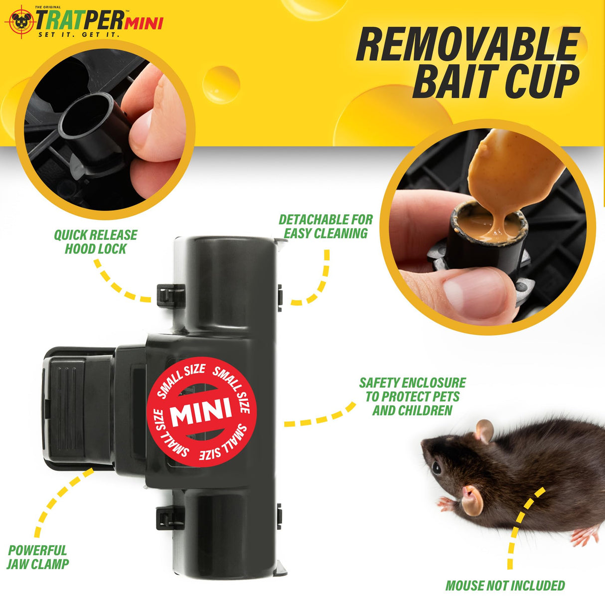 Tratper Mouse Tunnel Traps. Prevents Accidental Triggering with Dual Tunnel Design. Covered Snap Traps for Humane Kill, Safe and Reusable, Pest Control for Mice, Indoor & Outdoor Use, 4 Pack