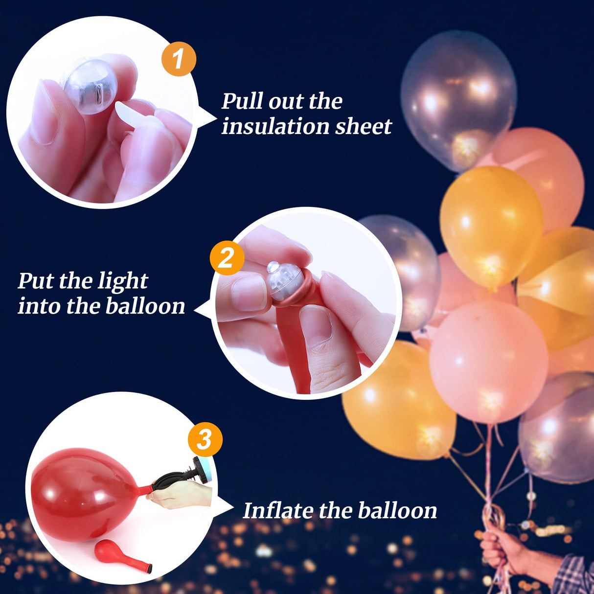 ZGWJ 100PCs Mini Led Lights, Led Balloons Light up Balloons for Party Decorations Neon Party Lights for Paper Lantern Easter Eggs Birthday Party Wedding Halloween Christmas Decoration - Blinking Warm
