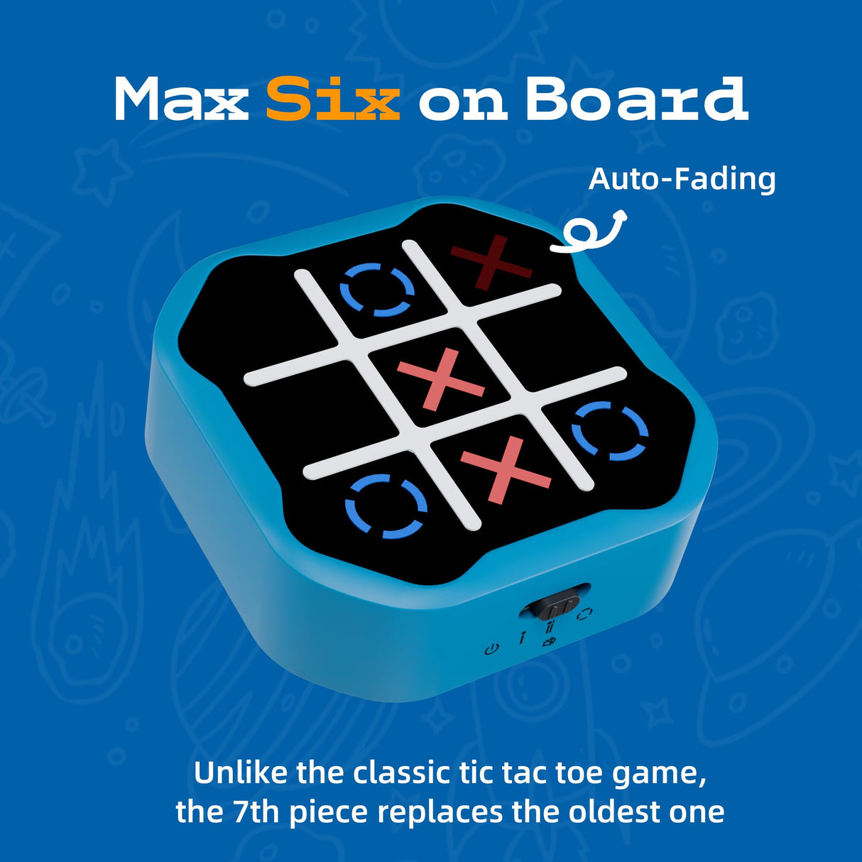 3 in 1 Electronic Tic Tac Toe Game, Handheld Digital Tic Tac Toe Bolt Game with Silent Mode, Portable Learning Toy Gift for Kids & Adults, Blue (One Pack)