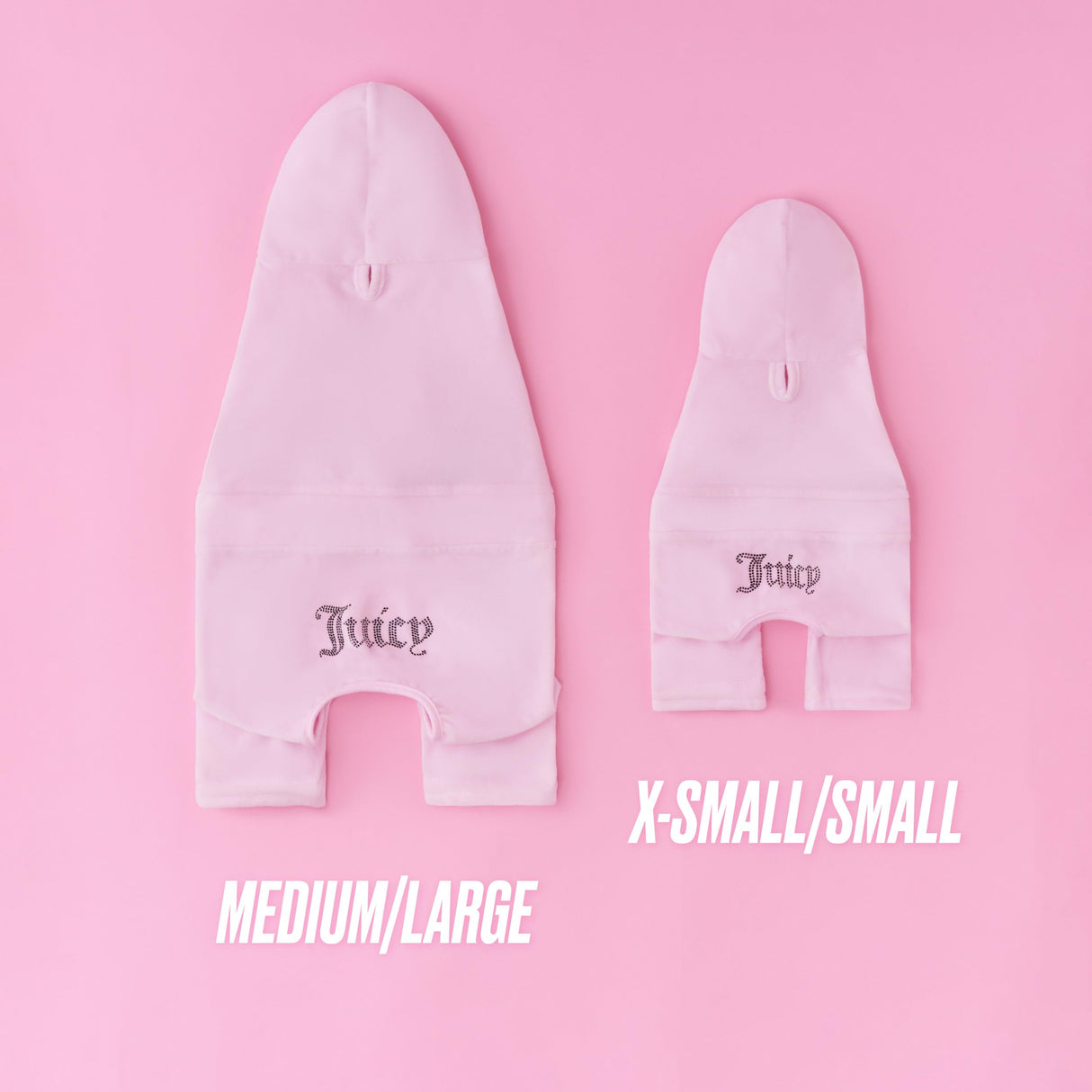 Juicy Couture Hooded Pet Juicy Bling Velour Tracksuit Chest 24 inches for Small Dogs and Cats - Pink - M/L