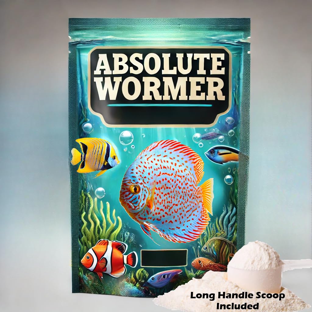 Absolute Wormer - Freshwater and Saltwater Fish Powder Medication. with parasites and Flukes. (5G - Treats 600 GALLONS)