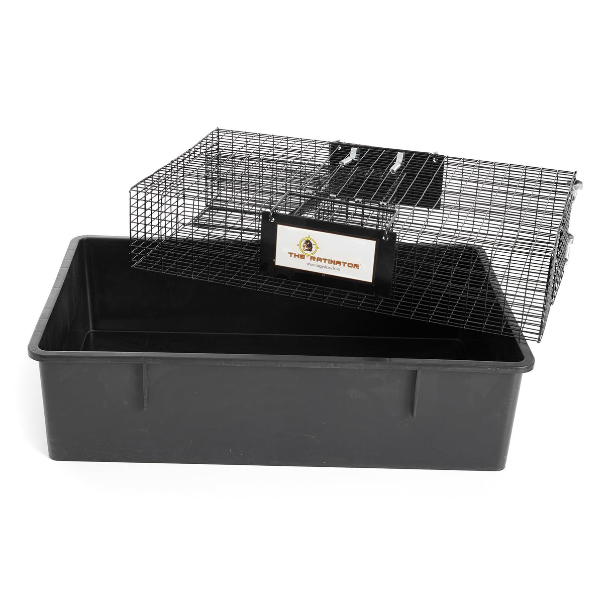 RUGGED RANCH Ratinator No Poison, Multi-Catch Live Animal Rat Catch and Release Cage Trap for Indoor or Outdoor Pest Control, Black