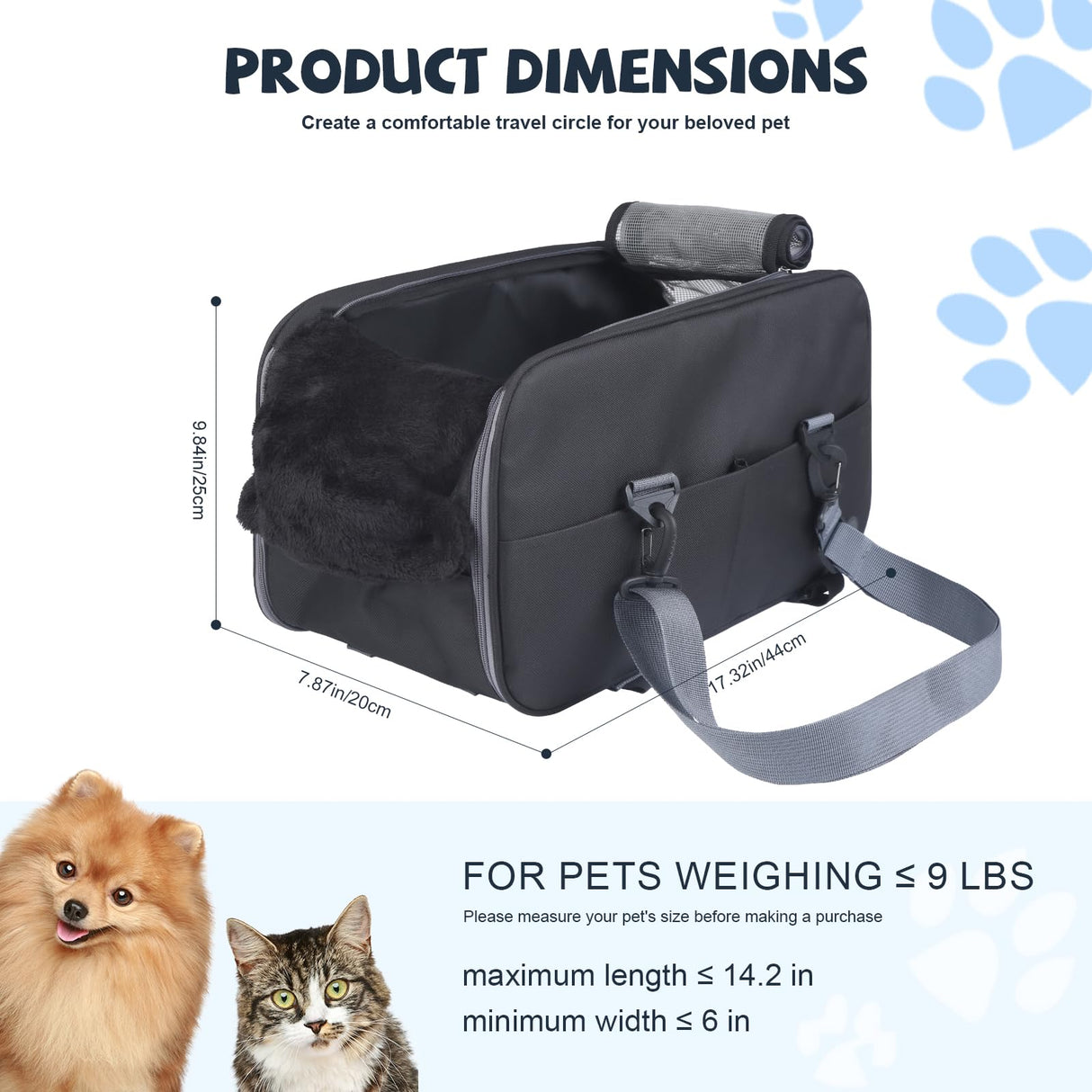 RUONARIER Center Console Dog Car Seat for Small Dogs,Dog Booster Car Seat with Safety Belt and Pockets,Portable Pet Armrest for Puppy Cat Under 13 lbs (Black)