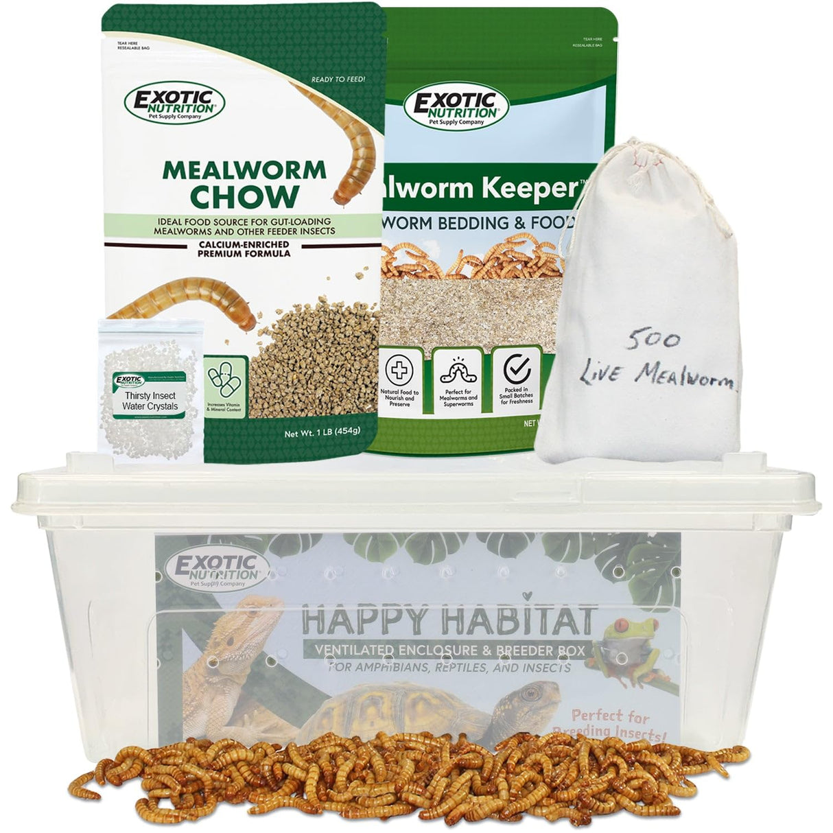 Mealworm Breeder Kit (Basic) - Breed Live Feeder Worms for Hedgehogs, Sugar Gliders, Reptiles, Wild Birds, Chickens, Lizards, Bearded Dragon, Skunks, Opossum, Fish, Turtles, Tortoises, Geckos