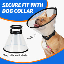 Load image into Gallery viewer, Supet Dog Cone Collar Adjustable After Surgery, Comfortable Pet Recovery Collar & Cone for Large Medium Small Dogs, Elizabethan Dog Neck Collar Plastic Practical