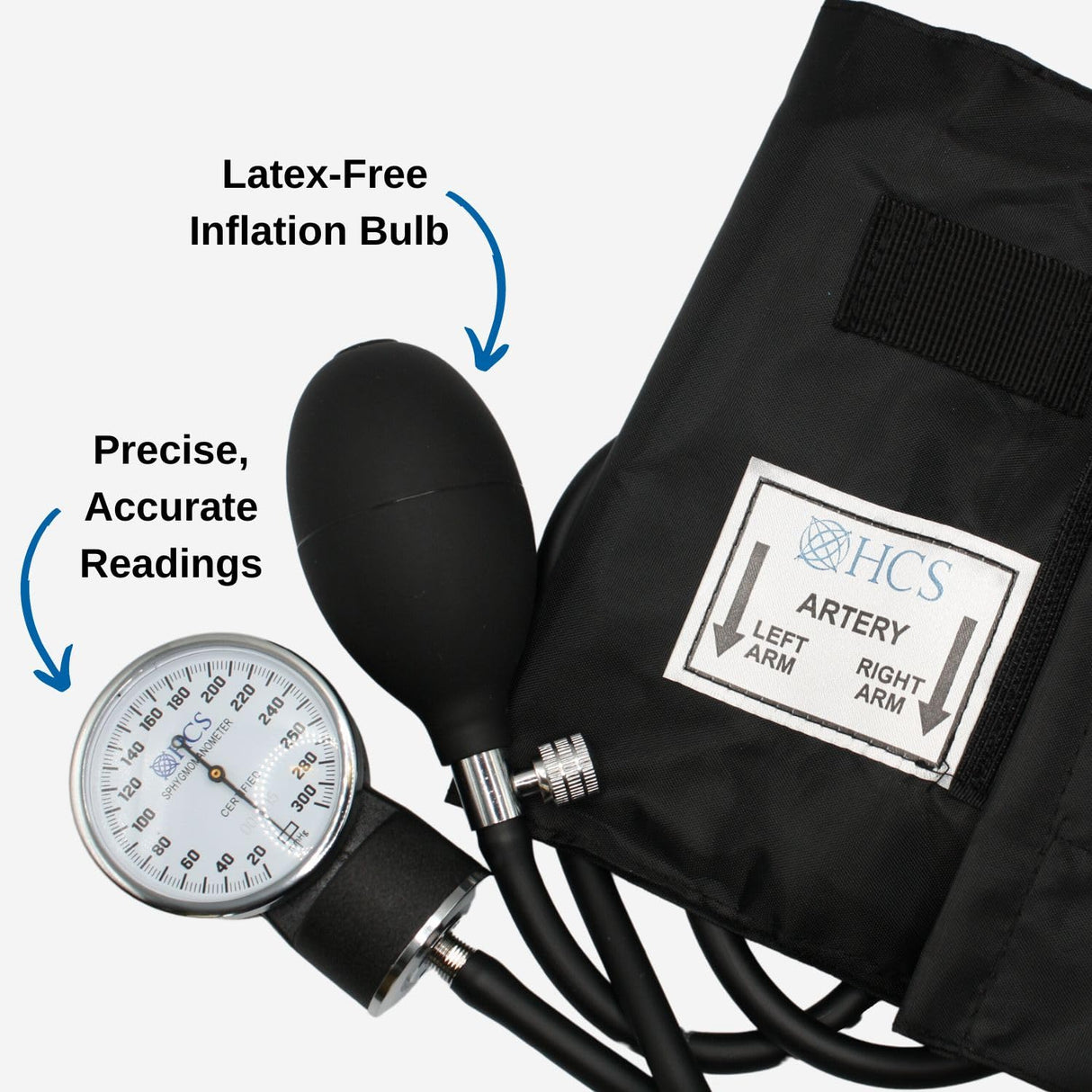 HCS Blood Pressure Cuff, Manual - Adult Aneroid Sphygmomanometer - Medical, Home, Elderly Care - BP Cuff Manual - Blood Pressure Cuff Arm Monitor w/Carrying Case