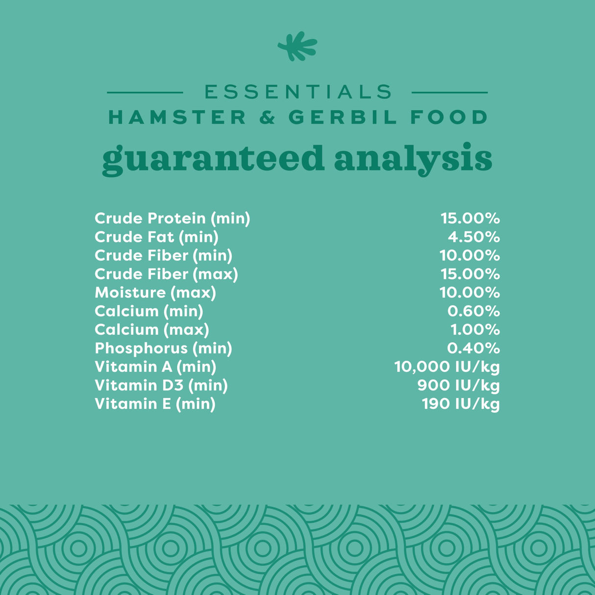 Oxbow Essentials Hamster and Gerbil Food – Complete Daily Diet with Vitamins & Minerals, High-Fiber Uniform Pellets for Balanced Nutrition, Vet-Formulated Small Animal Food, 15 lb, Made in USA