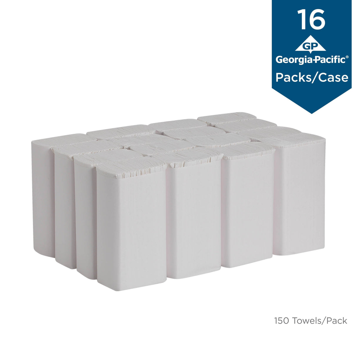 Georgia-Pacific Professional Series Premium Multifold 2-Ply Towels by GP PRO, White, 2344214, 150 Towels Per Pack, 16 Packs Per Case