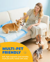 Load image into Gallery viewer, Powools 100-Pack X-Large Puppy Pads - 34'' x 28'' Pee Pads for Dogs Potty Training with Leak-Proof Quick-Dry Design, 6-Layer Wee Wee Pads for Dogs, Blue