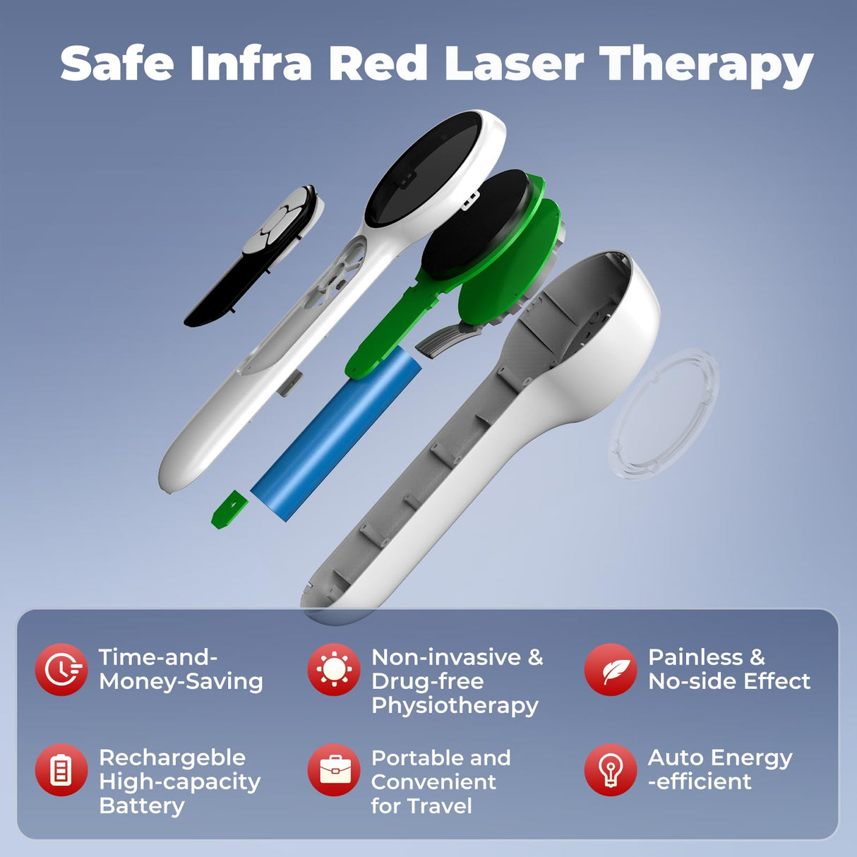 16*650nm & 8*808nm Cold Laser Therapy Device for Dog Cat, 5200mAh Portable Near Red Light Laser Therapy with Protective Cover, Puppy LLLT Pet Treatment Machine for Muscle Pain Relief & Improve Healing