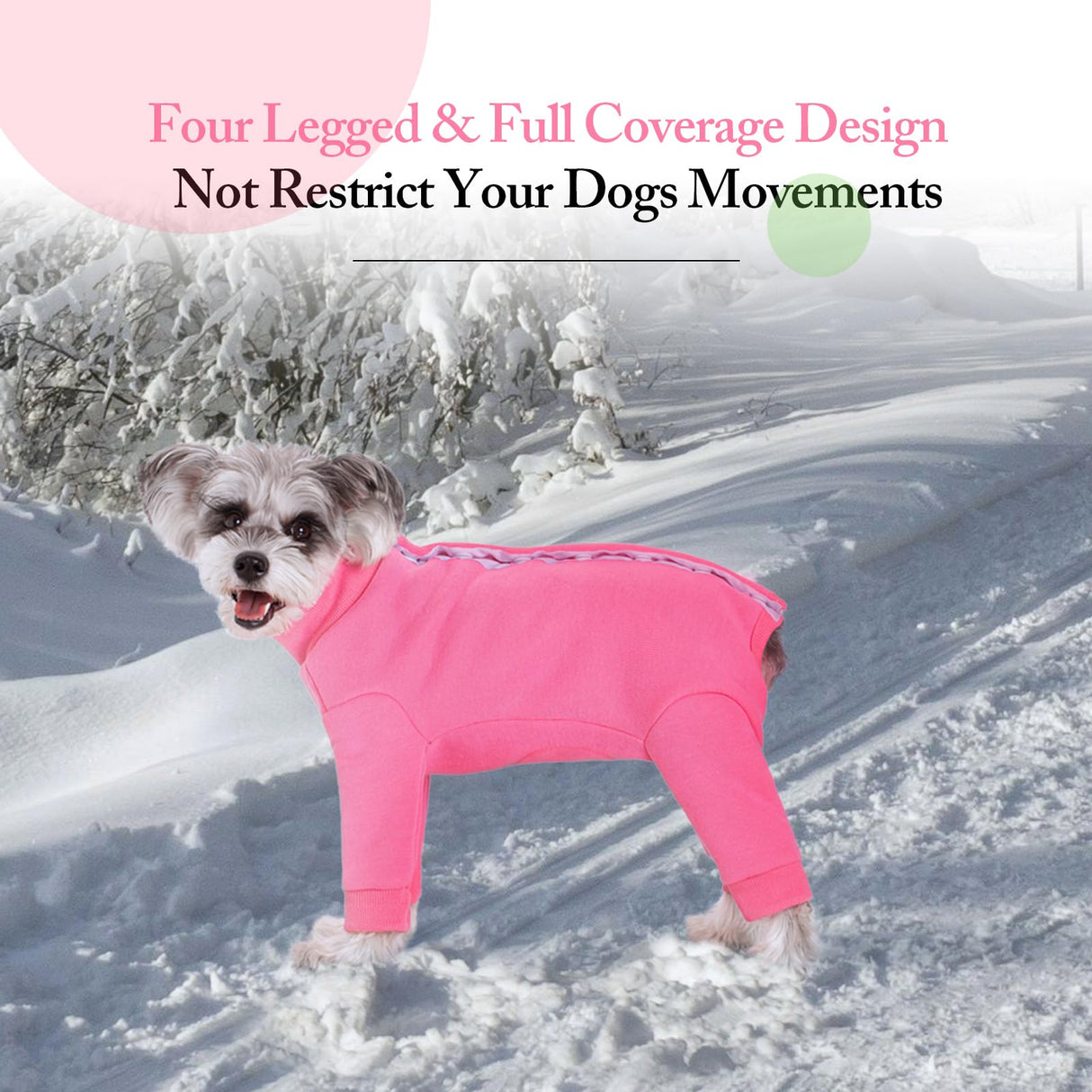 Dog Winter Coat for Small Dogs, Four Leged Warm Fleece Doggie Onesie, High Ribbed Collar Dogs Winter Clothes Jumpsuit, Anti Hair Shedding Suit,Warm Puppy Christmas Jacket