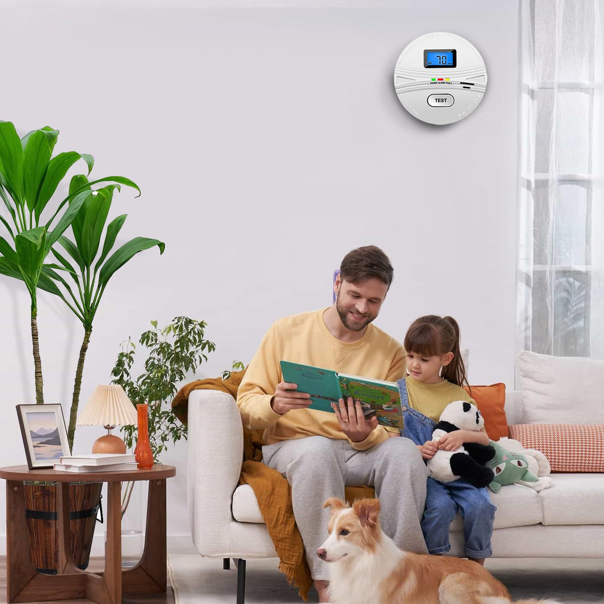 Smoke and Carbon Monoxide Detector with Batteries,2-in-1 Smoke Detector Carbon Monoxide Detector Combo,Smoke and Carbon Monoxide Alarm with Test Button and Digital Display