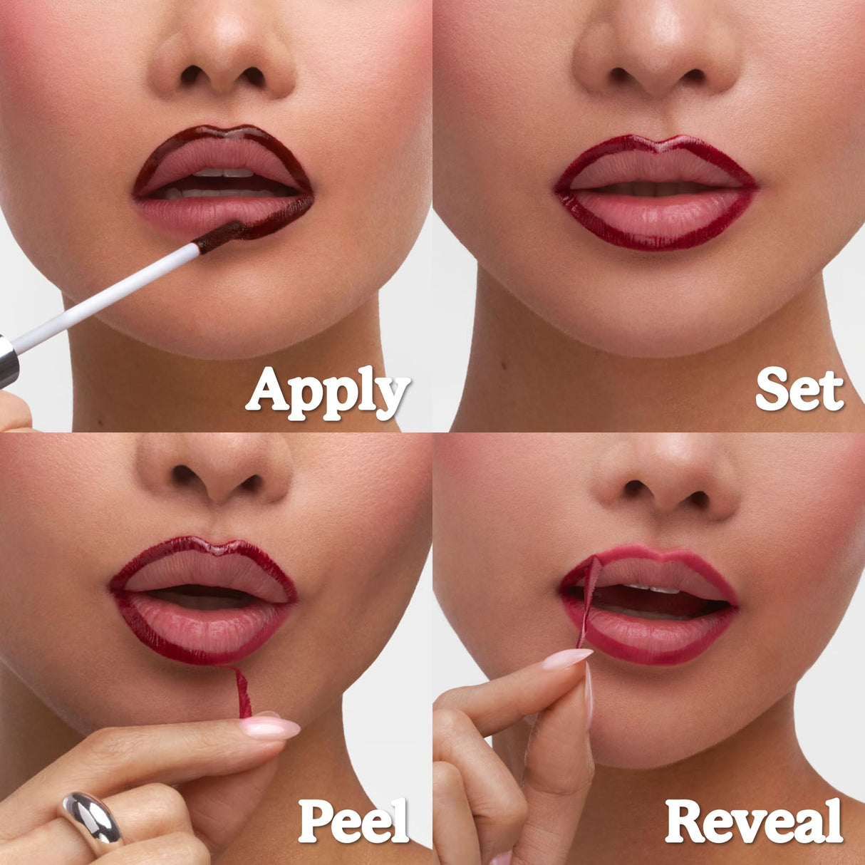 Lip Liner STAY-N Peel Off Lip Stain — Long Lasting Waterproof Lip Tint with Hyaluronic Acid & Vitamin E — Transfer Proof Matte Finish, Vegan & Cruelty-Free (First Bloom)