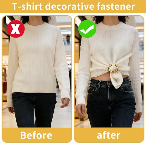 4 Pack Scarf Ring Clips for Women, Metal Round Circle Buckle for Silk Scarves & T-Shirt Ties, Fashion Accessories Clothing Corner Knot Holder, Shawl Wrap Clasp (2 Silver, 1 Gold, 1 Black)