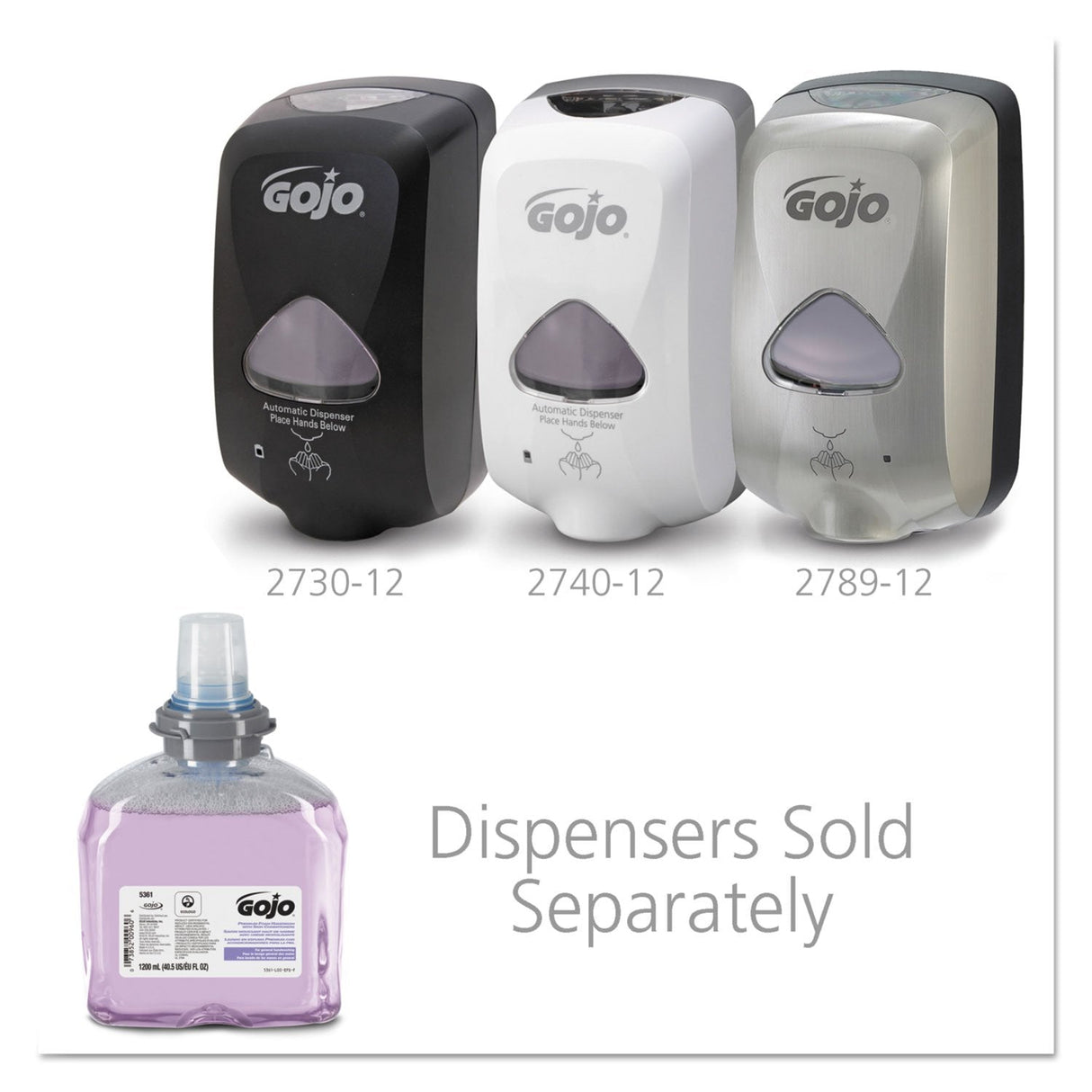 Gojo 5361-02, TFX Foam Soap 1200mL Refill, 2 Refills/Case