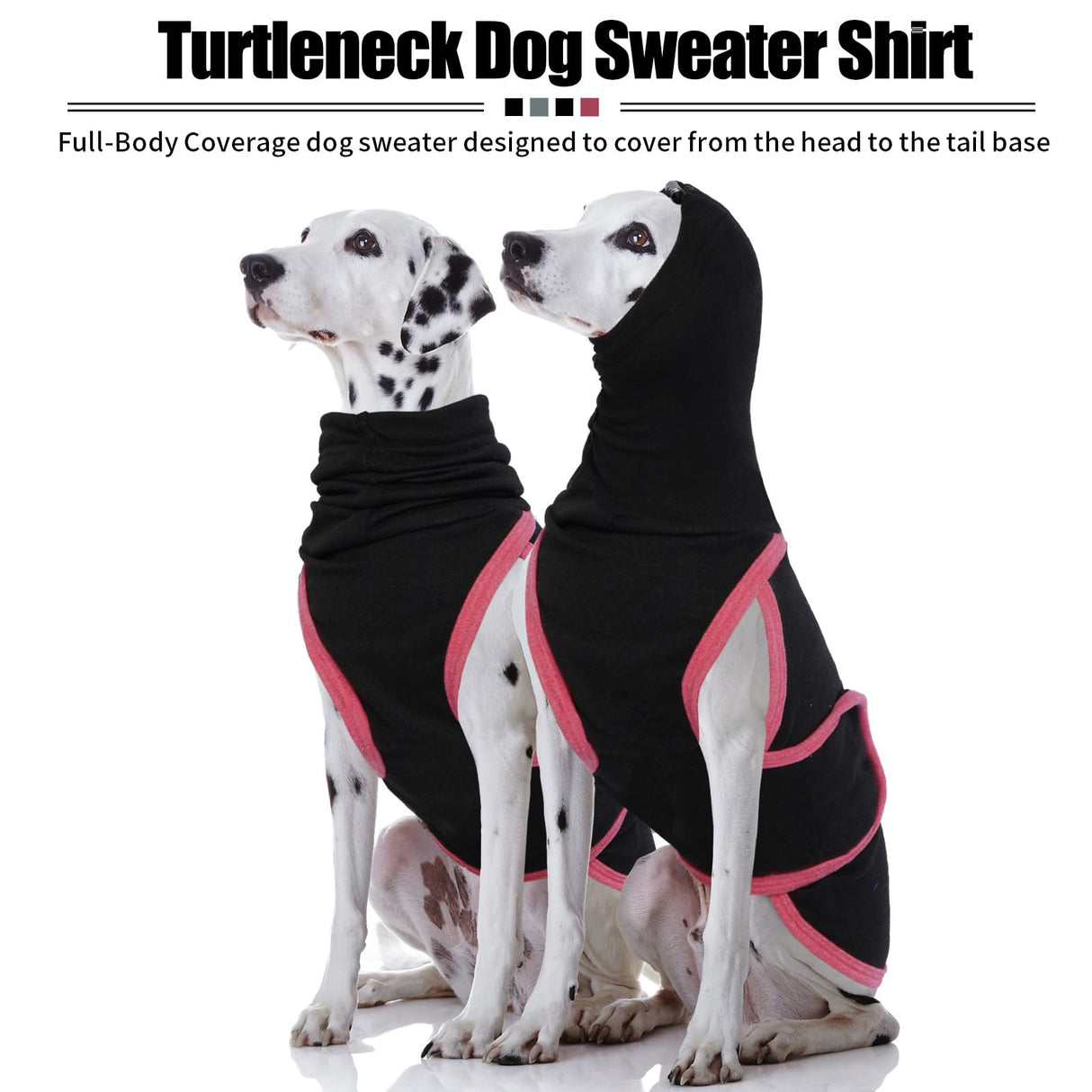 DENTRUN Dog Calming Vest Anxiety Relief Shirts with Ear Wraps, Soft Dog Hoodie Noise Cancelling Ear Muffs for Firwork, Comfort Winter Warm Sweater Turtleneck Cold Weather Cozy Coat for Medium Dog