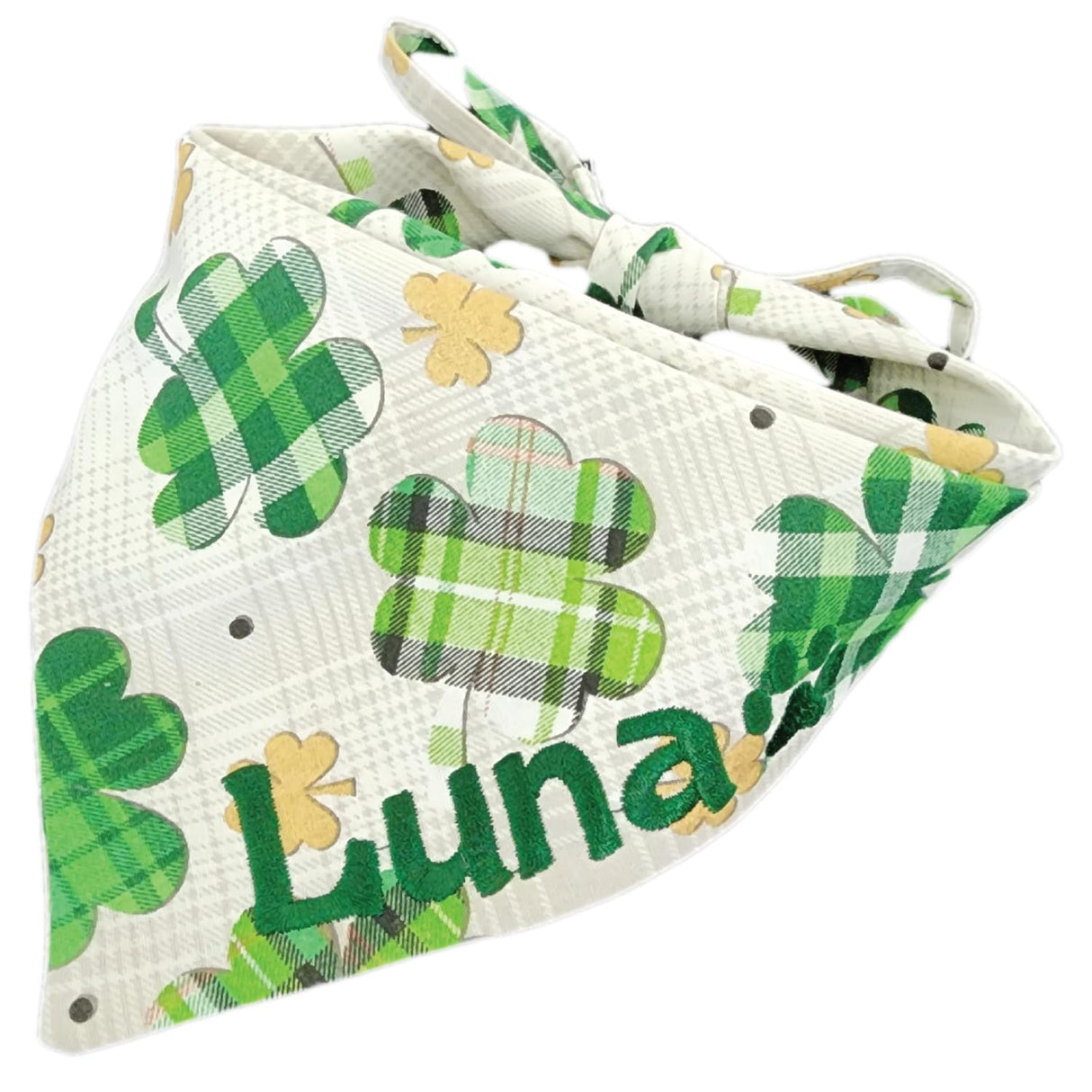 Shamrock Dog Bandana, St. Patrick's Day Scout, Triangle Bibs Kerchief, Pet Gift, Custom Dog Bandana, Pet Bandana (Celtic Charm, Large)