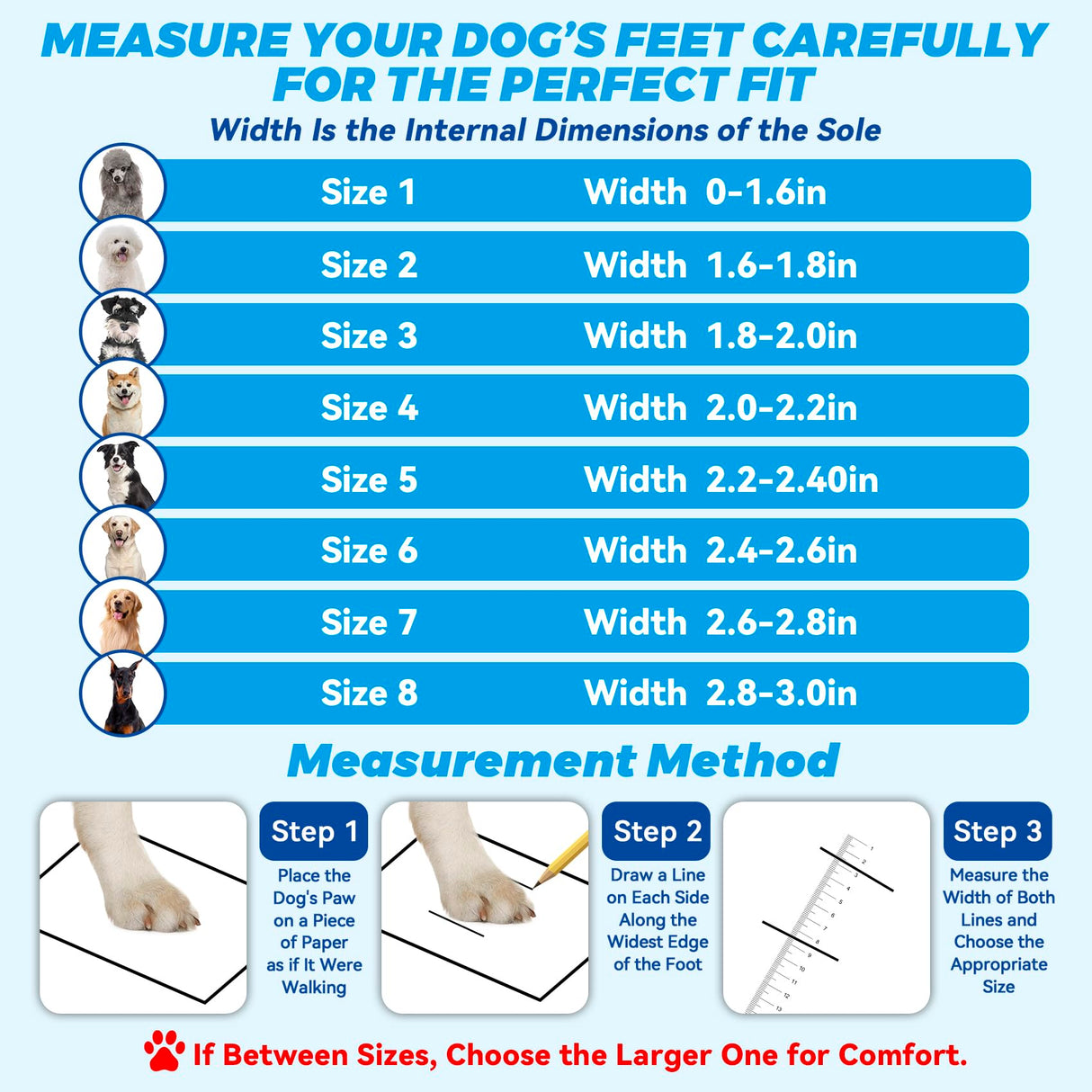 ODRIEW Dog Shoes Large Size Dogs, 4PCS Waterproof Dog Booties-Dog Boots & Paw Protectors, Medium Shoes for Dogs with Reflective Strip, Anti-Slip Sole for Rain, Snow and Summer Hiking. (7)