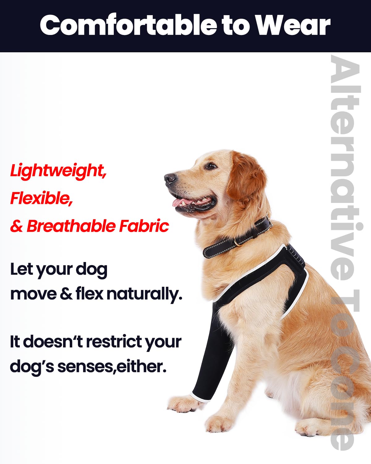 LufeLux Dog Front Leg Sleeve, XLarge, Comfortable, Breathable Material, Adjustable Elastic Band, for Hot Spots, Wounds, Bandages