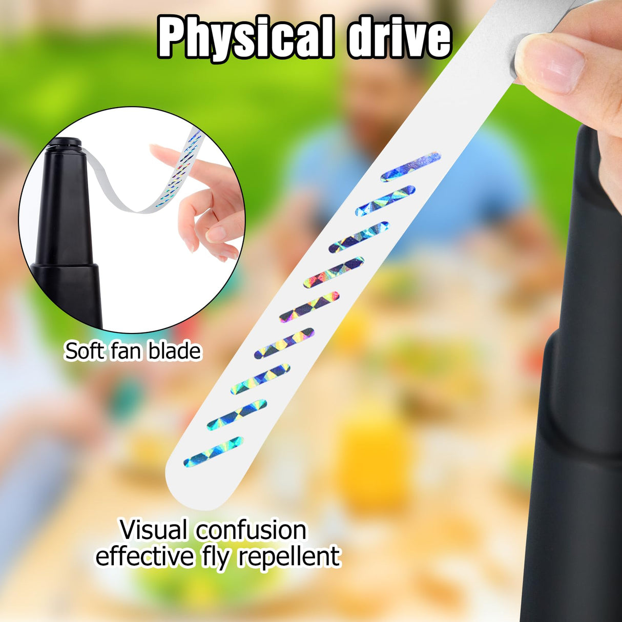 4 Pack Fly Fans for Tables Outdoor Patio, Portable Fly Repellent Fan Fly Spinner Table Top, Food Bug Fans to Keep Flies Away for Picnic, BBQ, Party
