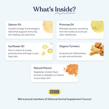 Load image into Gallery viewer, Pawfy Skin & Coat with Salmon Oil - Dog Allergy Relief Chews | Advanced Licking Paws Comfort | Dog Itching Skin Relief & Seasonal Allergies Support - Immune Support & Coat Defense | 30 Chews (Chicken)