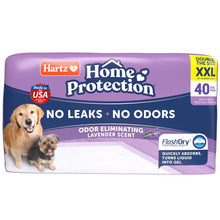 Load image into Gallery viewer, Hartz Home Protection Lavender Scented Dog Pads, XXL 40 count, Super Absorbent & Won't Leak, Odor Eliminating