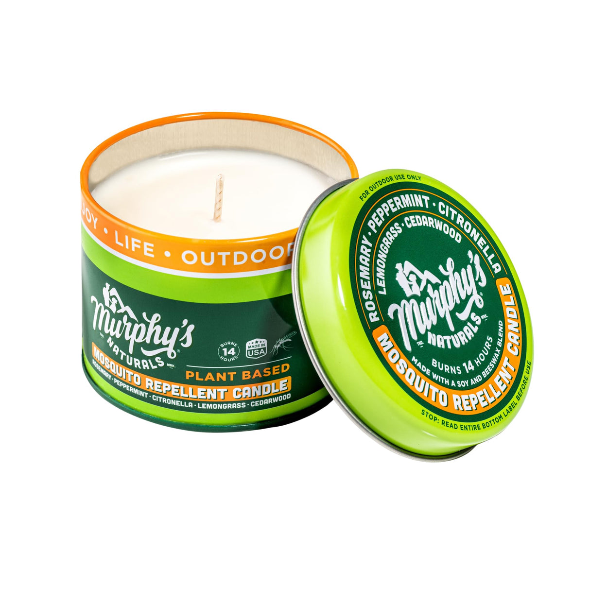 Murphy’s Naturals Mini Mosquito Repellent Candle Trio Pack | Made with Plant Based Essential Oils | 14 Hour Burn Time Per Candle | Three 3.5oz Candles Per Box