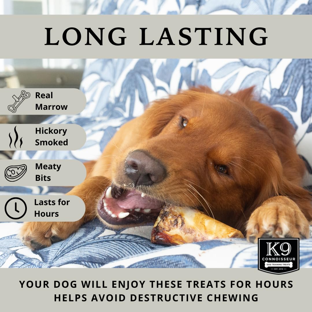 K9 Connoisseur Beef Marrow Dog Bones Long Lasting for Aggressive Chewers - USA Made Single Ingredient Dynamo Bone for Small and Medium Dogs Upto 50 Pounds - 6 Pack