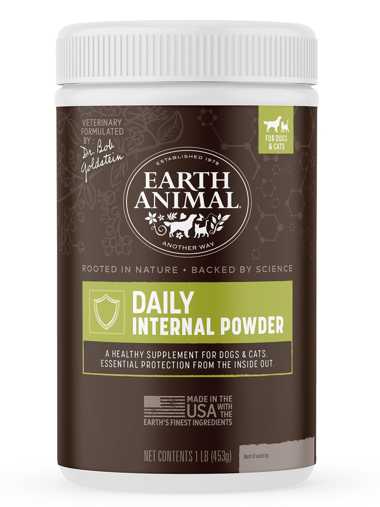 Earth Animal Apothecary Natural Flea & Tick - Daily Internal Powder Supplement for Dogs & Cats - 1 lb