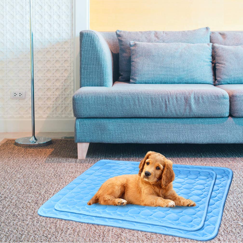 MeiLiMiYu Washable Dog Ice Silk Self Cooling Mat for Indoor & Outdoor Dog Mat with Cooling Pad & Blanket
