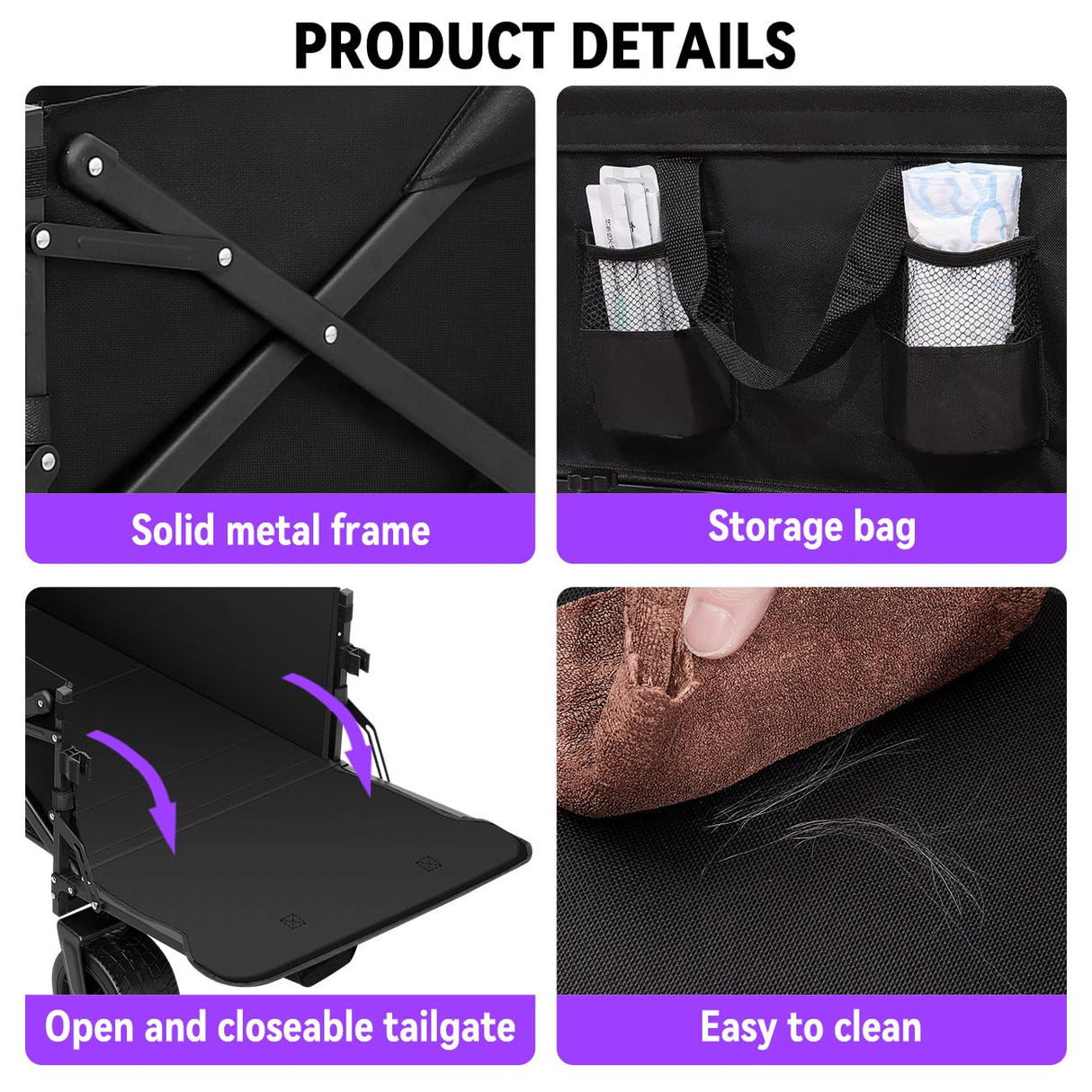 TKYZ Large Dog Stroller Cart,Foldable Dog Wagon Cart for Medium & Large Dogs with Tailgate