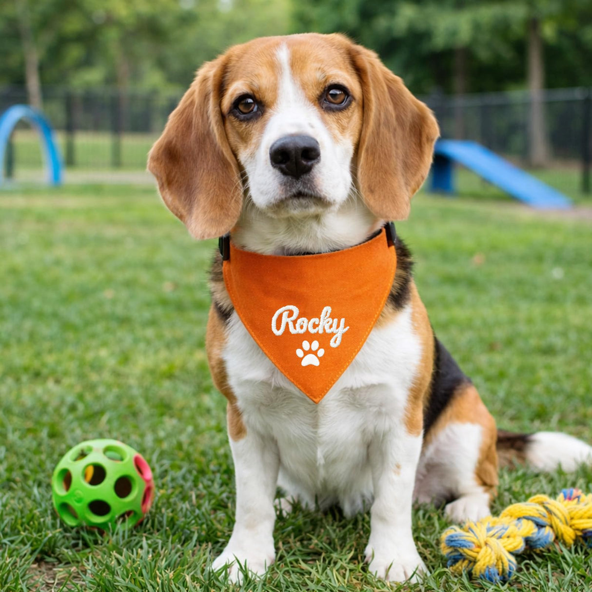 KOTAGI Custom Dog Scarf Embroidered Name, Personalized Dog Bandana for Small Medium Large Dogs, Anti-loosening Adjustable Dogs Birthday Bandana Cute Pet Costume Accessories