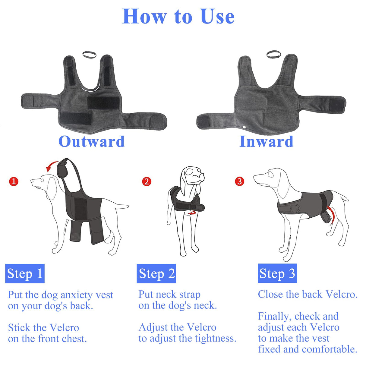 Dog Anxiety Shirt, Jacket Stress Relief Coat, Adjustable Vest for Fireworks, Thunderstorm, Calming Vest Wrap Clothing for Dogs (XL)