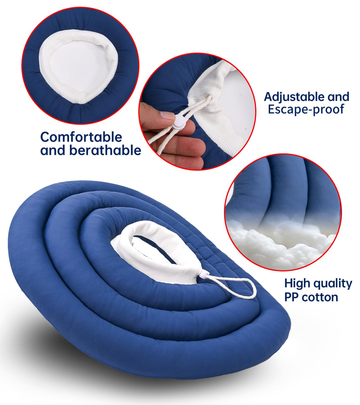 BARDIMIES Soft Dog Cones, Recovery Dog Donut Collar After Surgery- Cone of Shame Alternative, Pet Elizabethan E-Collar Anti-Bite Lick Wound Healing Adjustable for Small Large Medium Dogs, M