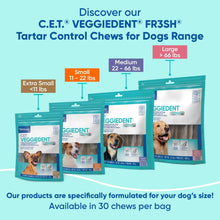 Load image into Gallery viewer, Virbac C.E.T. VEGGIEDENT FR3SH Tartar Control Chews for Dogs, Medium, Beef, 1.6 pounds