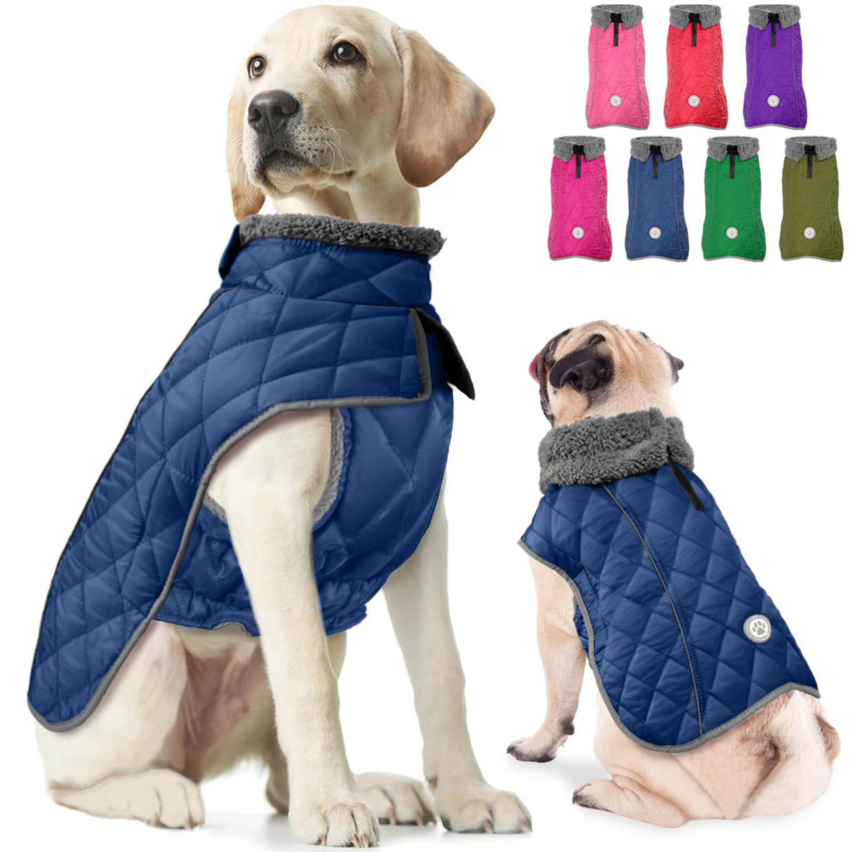 Fragralley Dog Winter Coat, Waterproof Windproof Reflective Fleece Jacket with Harness Hole, Warm Snow Vest for Small Medium Large Dogs, Ideal Gifts