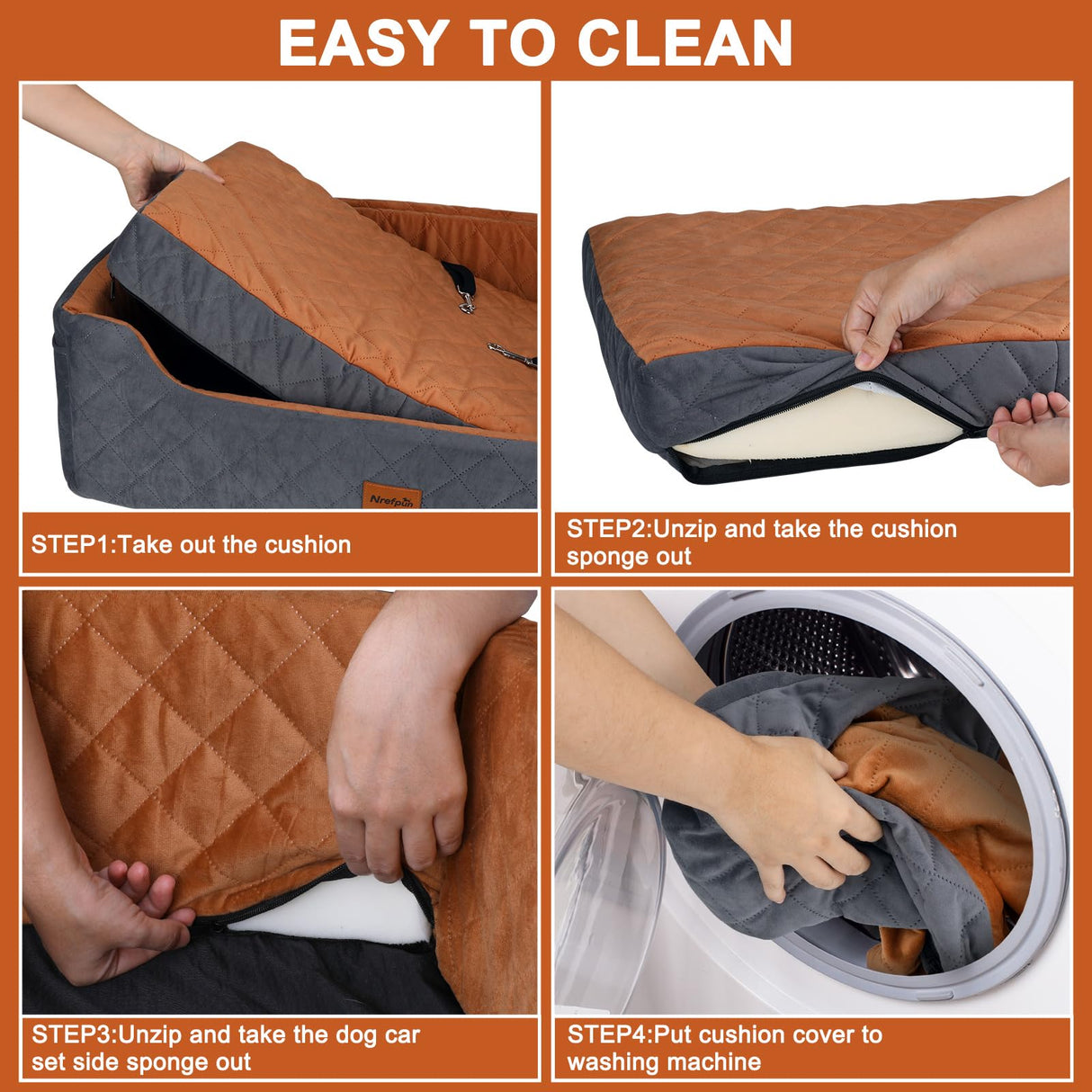 Large Dog Car Seat for Medium/Large Dog Under 55 lbs - Elevated Booster Car Seat for 2 Small Dogs,Removable and Washable,Filling Memory Foam with Safety Leashs and 2 Pockets