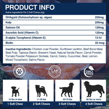 Load image into Gallery viewer, Omega 3 Skin and Coat Supplement for Dogs 200 Chews Dog Fish Oil Supplements with EPA & DHA Fatty Acids Dry Skin Relief for Dogs Shedding Allergy Itching Promotes Heart Hip Joint Health Chicken Flavor