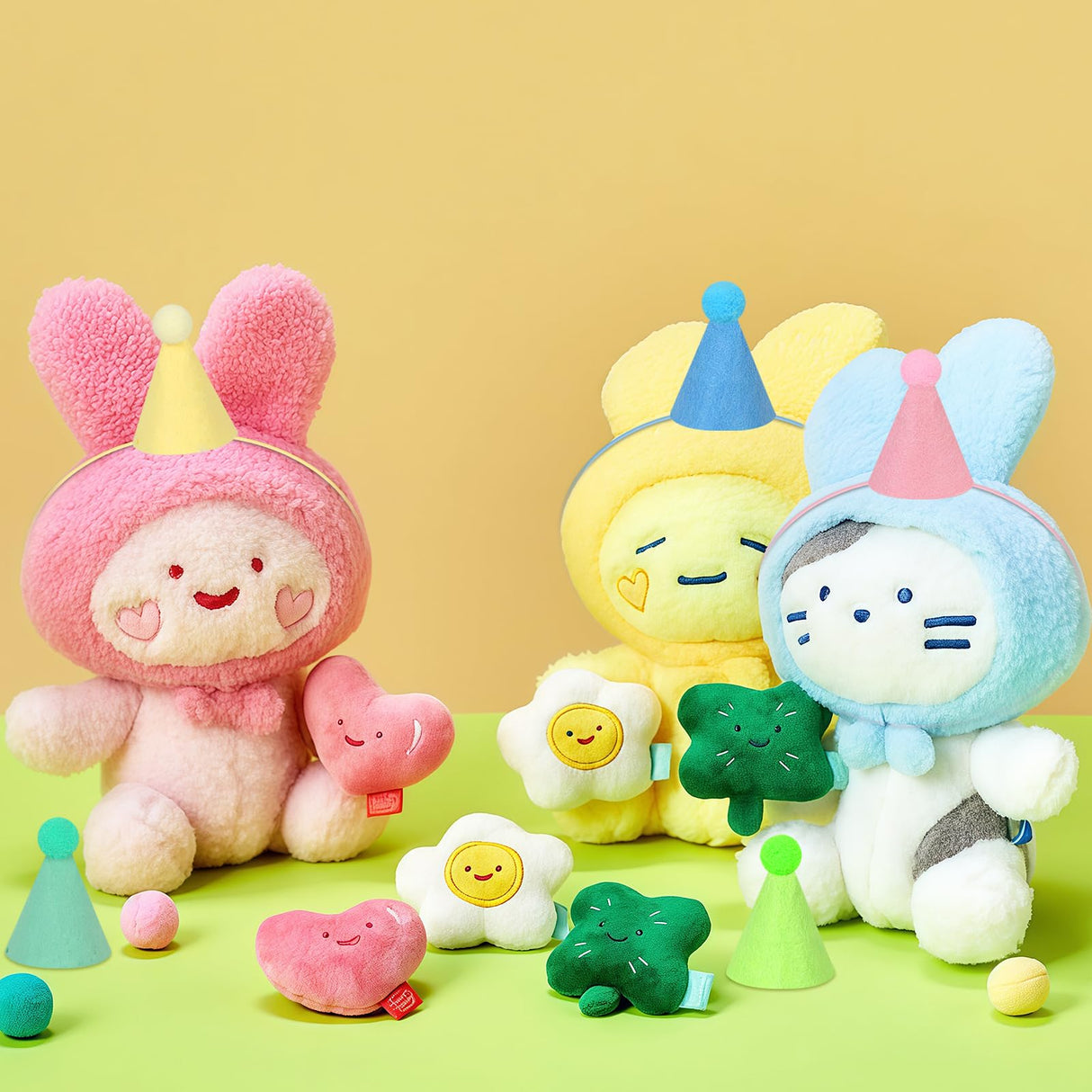 DRANSMIC 12pcs Mini Party Hats for Stuffed Animals, Macaron Hats for Dolls Dog Cat Rabbit Puppies Birthday Party Cone Hats Photo Prop