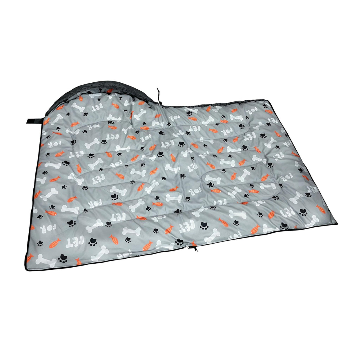 GeerDuo Dog Sleeping Bag Waterproof Warm Packable Dog Bed Mat with Storage Bag for Indoor Outdoor Travel Camping Hiking Backpacking (Grey)