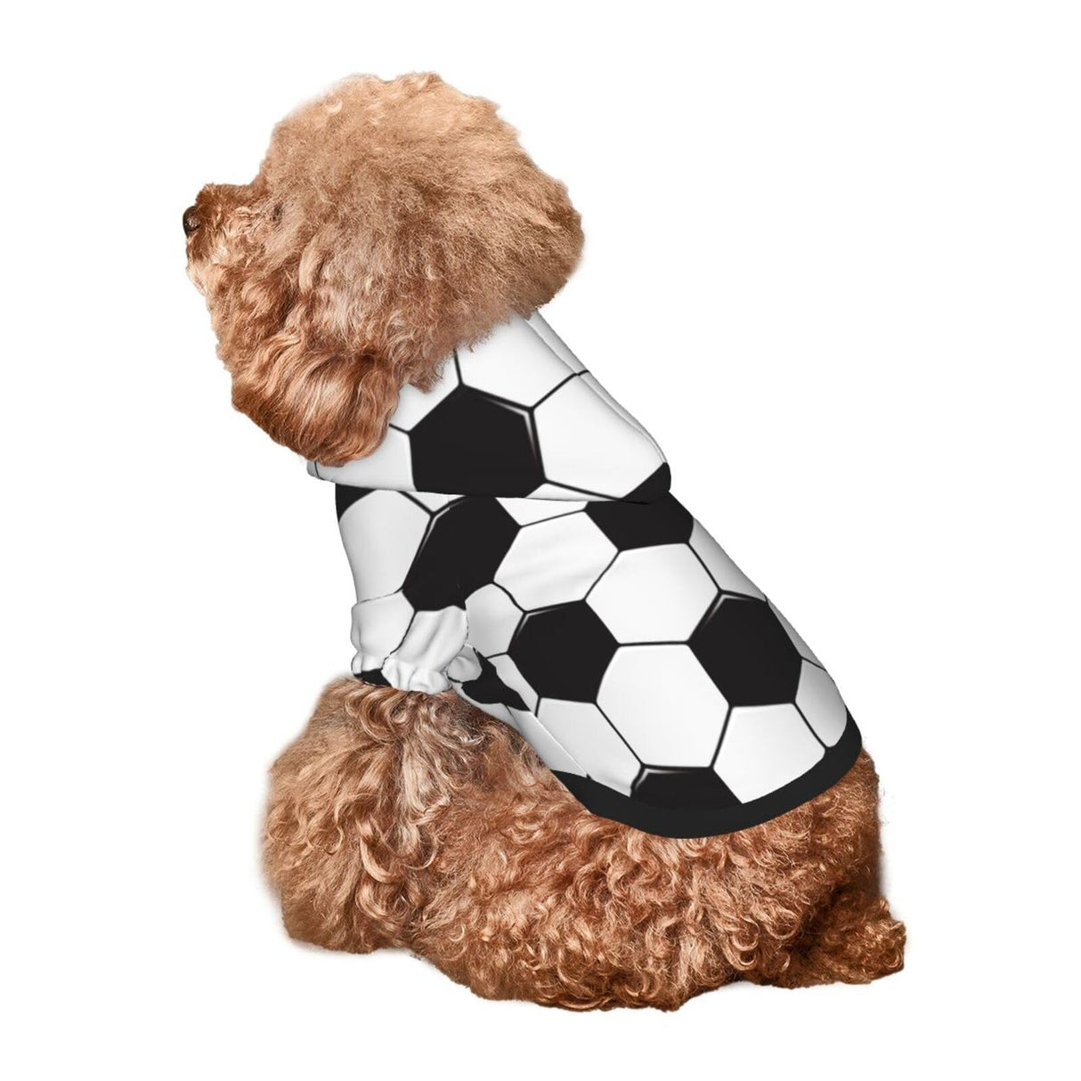 Soccer Ball White and Black Dog Hoodie Pet Clothes Sweaters with Hat