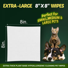 Load image into Gallery viewer, Petazy 400 Dog Wipes for Paws and Butt Ears Eyes | XL 8X8 Organic Pet Wipes for Dogs | Lavender Scent Dog Wipes Cleaning Deodorizing | Extra Thick Paw Wipes for Dogs Cats Pets | +4 Bonus Glove Wipes