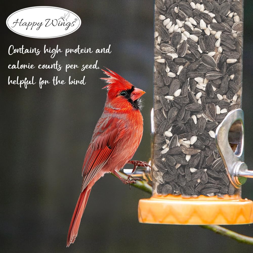 Happy Wings Cardinal Blend Bird Food, Mix of Sunflower and Safflower Seed, 10 Pounds - 5 Pounds Combo Pack of 2 | No Grow Seed | Bird Food for Wild Birds