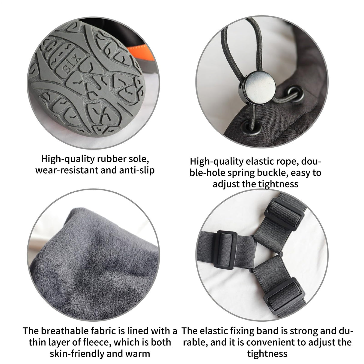 Winter Dog Suspender Boots, Dog Paw Protectors, Waterproof Doggy Booties for Winter, Anti-Slip Reflective Dogs Shoes Snow Boots for Outdoor Walking