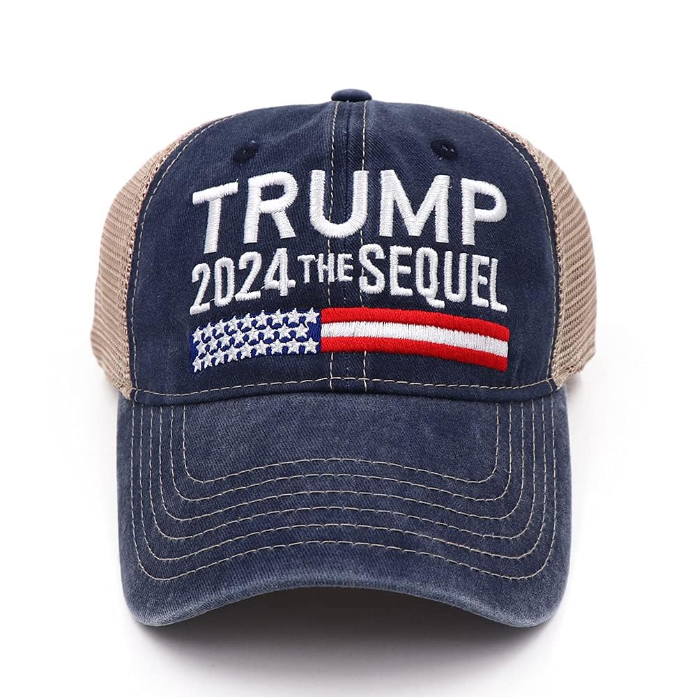 Trump 2024 Hat 45-47 MAGA Hat Make America Great Again Donald Trump Slogan with USA Flag Embroidery Adjustable Baseball Cap