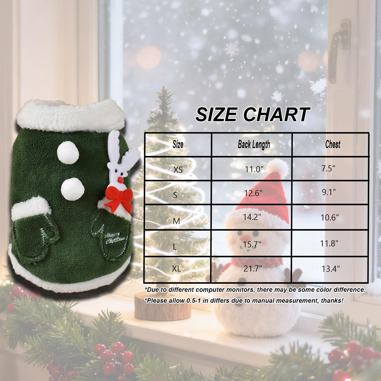 TIEEI Pet Christmas Costumes Dog Xsmas Tree Clothes Pet Christmas Party Apparel Soft Velvet Winter Sweater Dogs Cats Outfit