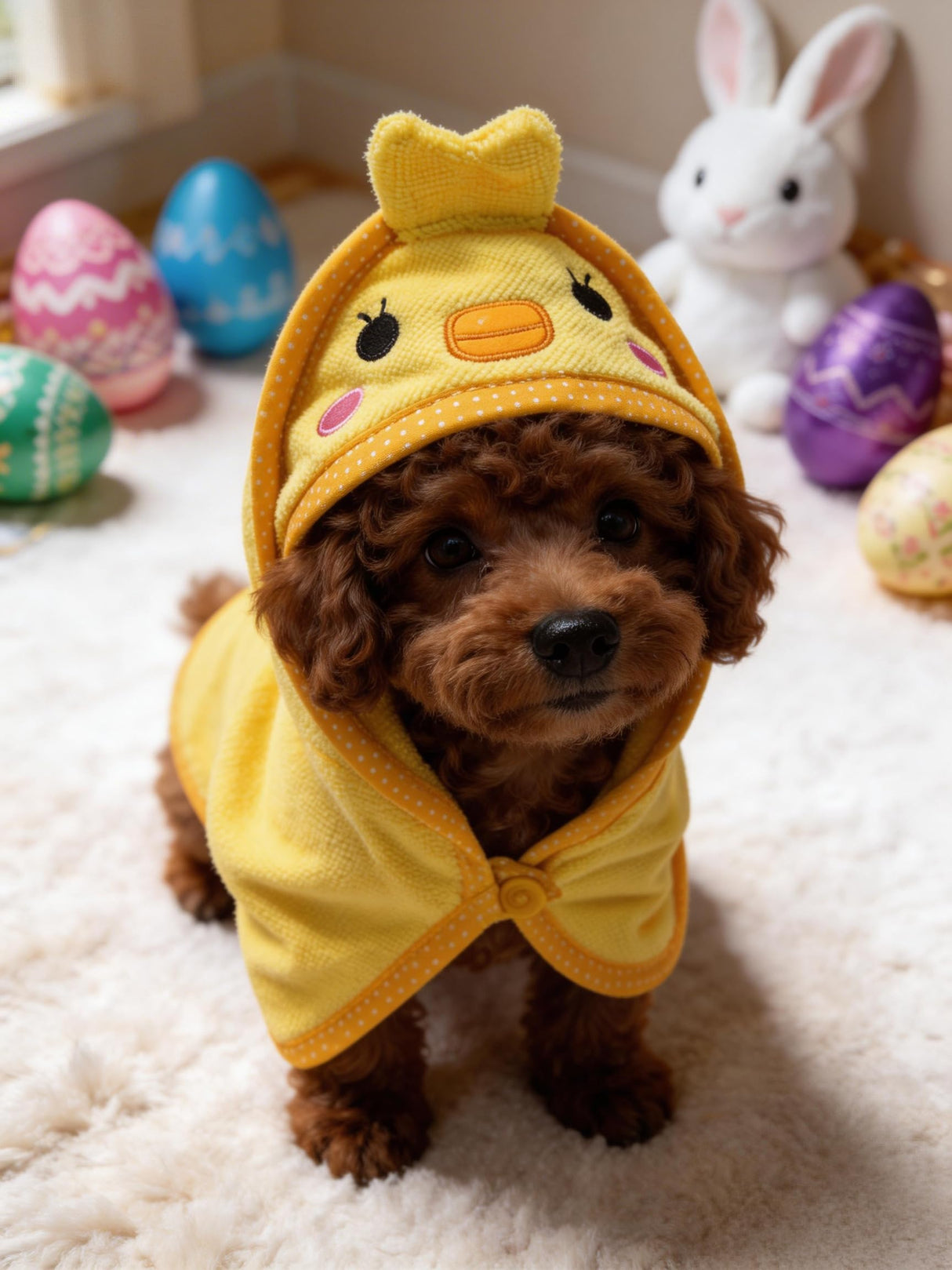IOICYBF Dog Hooded Bathrobe Towel, Fast Drying Bath Towel Absorbent Warm Blanket Yellow S